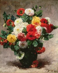 Claveles en un jarrón